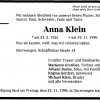 Klein anna 1925-1996 Todesanzeige